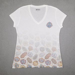 Disney Vacation Club Shirt Womens XL White DVC Member Resort Logo V-Neck TShirt